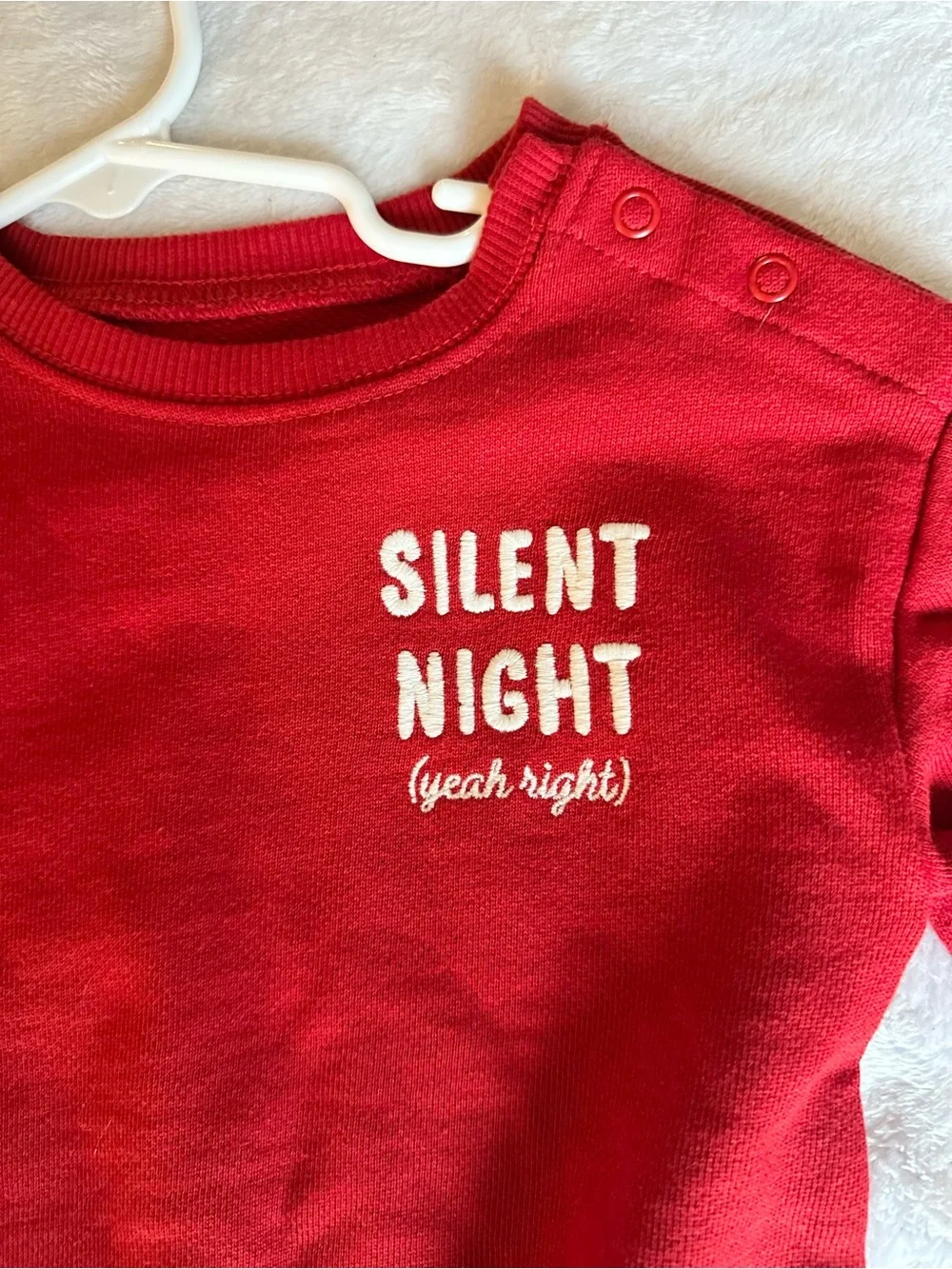 Red Silent Night Baby One-Piece Bodysuit - Unbranded